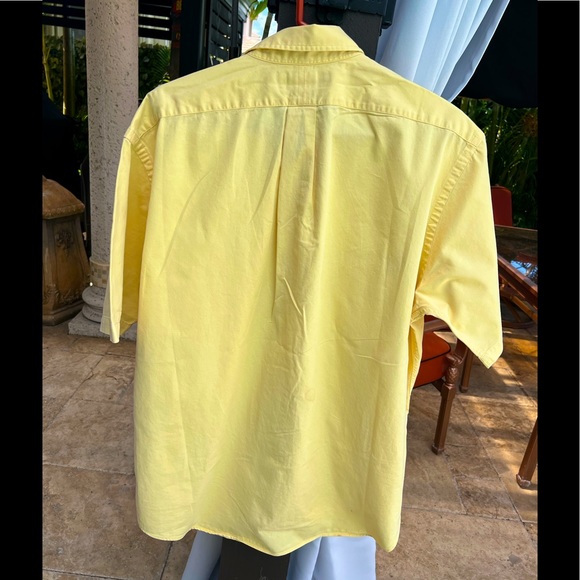 Vintage Ralph Lauren Blaire Yellow Short Sleeve Button Down Collar Shirt Sz L - Picture 4 of 7